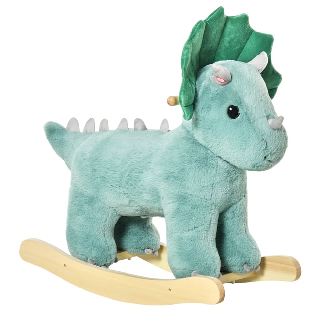 Cheval à bascule pour enfants Peluche Courte vert <span itemprop=