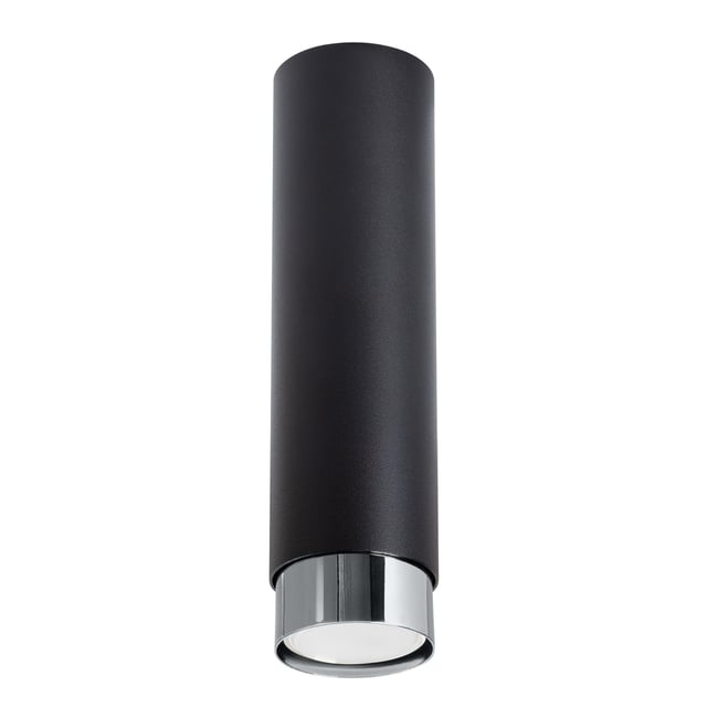 Plafonnier Acier Noir/Chromé GU10 1 Nero 22.5 Couleur noir <span itemprop=