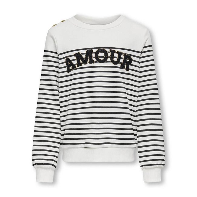 Striped Cotton Mix Sweatshirt with Crew Neck, striped, KIDS ONLY