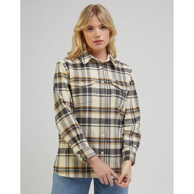 Blusa a cuadros crudo/gris <span itemprop=