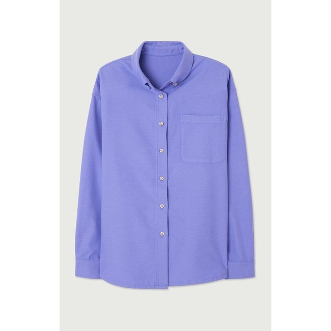 Dakota Cotton Mix Shirt in Loose Fit with Long Sleeves, light purple, AMERICAN VINTAGE