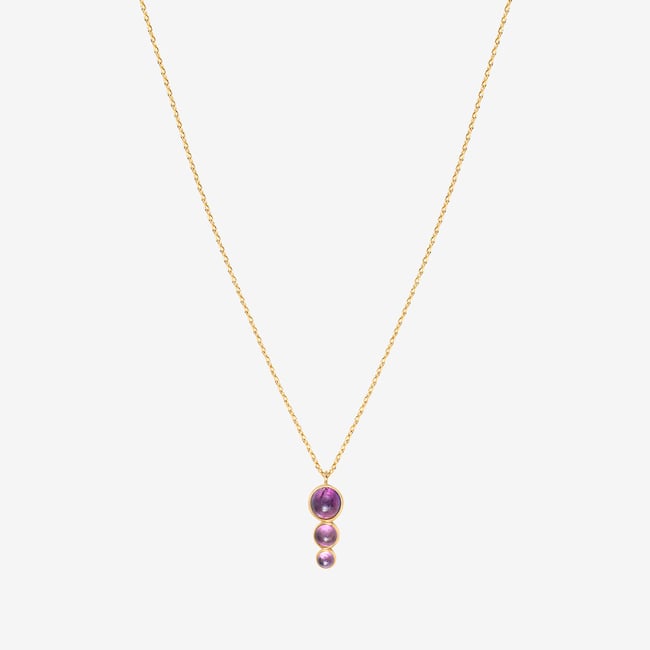 Collier doré améthyste - andrea améthyste violet <span itemprop=