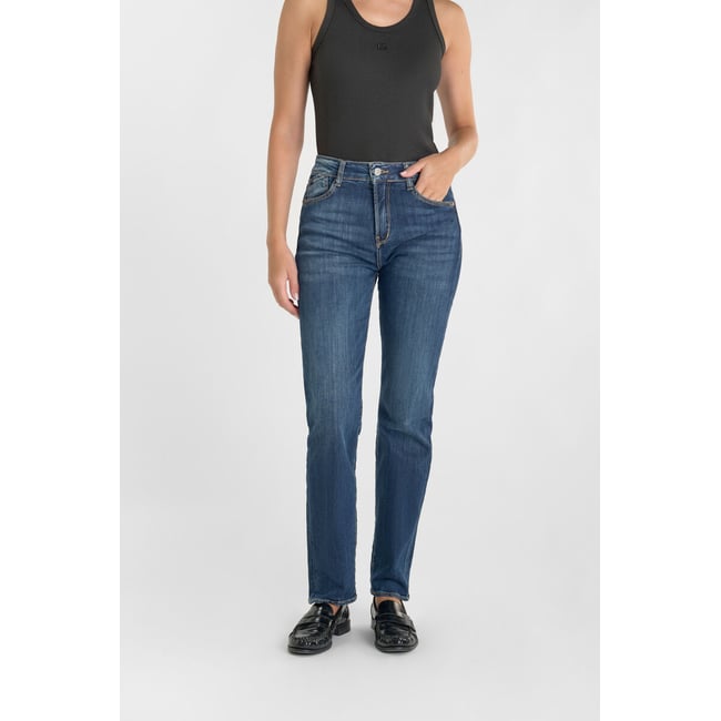 Jeans droite , longueur 34 blue <span itemprop=
