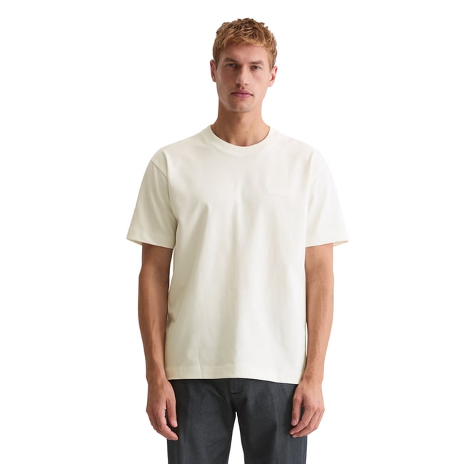 T-shirt DfC relaxed en jersey de coton bio épais blanc naturel <span itemprop=