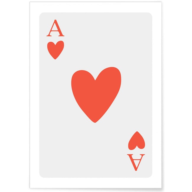 Affiche As de coeur rouge Couleur blanc <span itemprop=