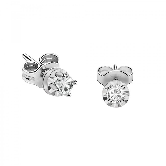 Boucles D'oreilles En Or Blanc 750 Lux Etoile argent <span itemprop=