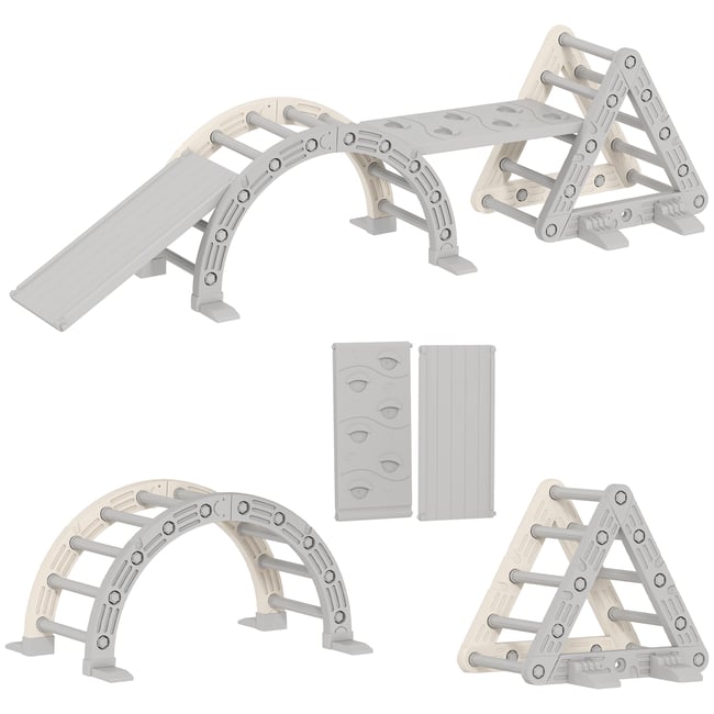 Parcours d'escalade pour enfants HDPE Gris gris, blanc <span itemprop=