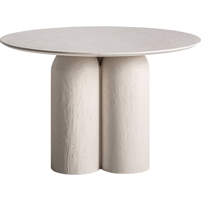 Table à manger ronde sculpturale S.INHA Couleur off white <span itemprop=
