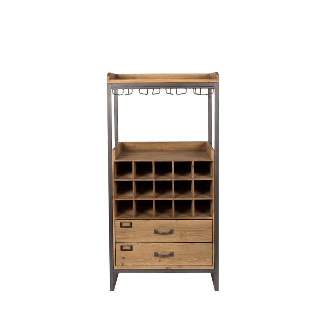 Armoire bar à vin vintage - EDGAR Couleur bois clair <span itemprop=