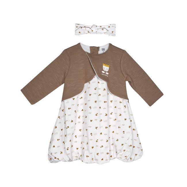Ensemble robe bandeau prely maille manches longues beige <span itemprop=