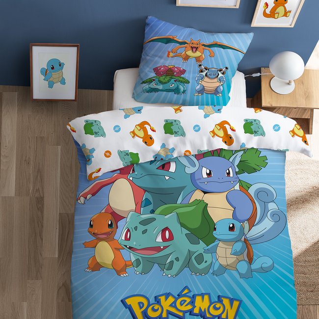 Set di biancheria da letto per bambini, cotone, federa quadrata fantasia POKEMON