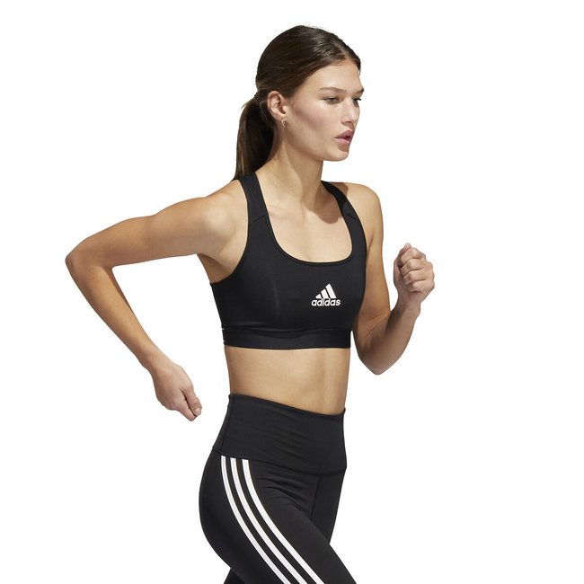 Soutien de desporto, suporte médio preto <span itemprop=