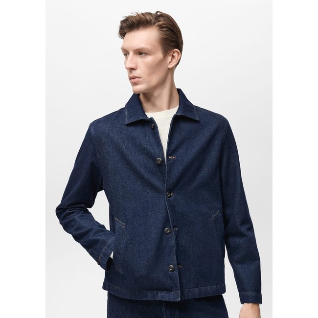 Surchemise en jean regular-fit bleu <span itemprop=