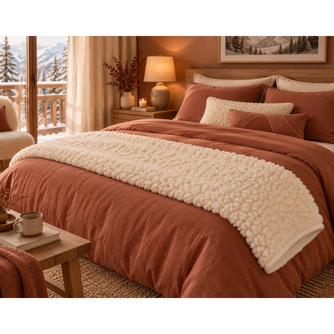 Édredon Étincelle Perlée neige <span itemprop=