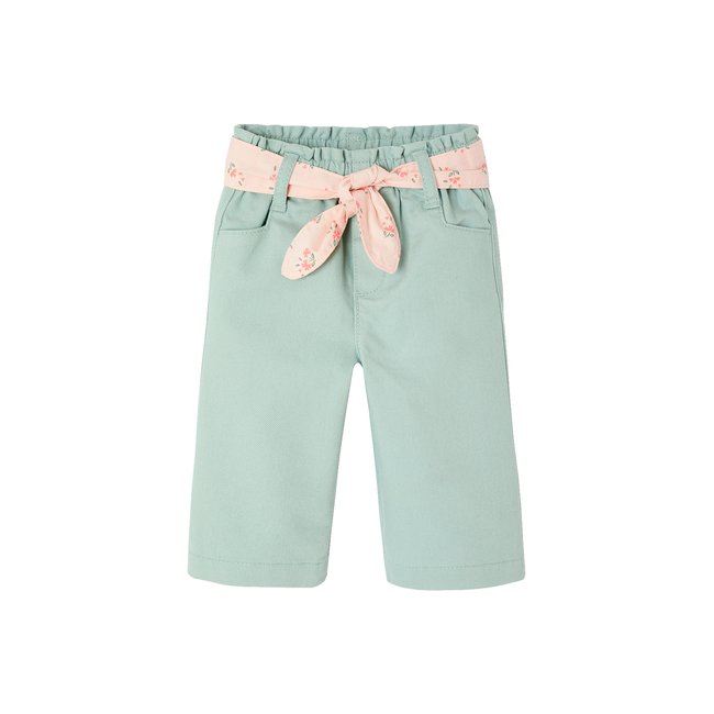 Pantalon large avec ceinture à nouer bleu grisé <span itemprop=