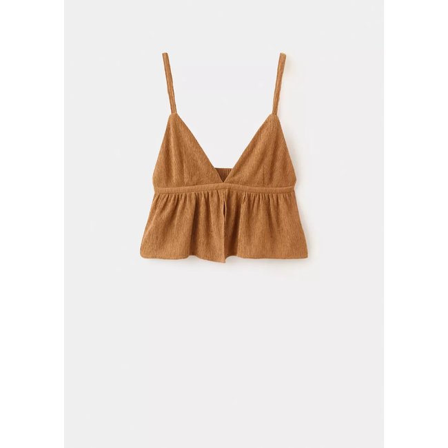 Top fluide à bretelles orange brûlé <span itemprop=