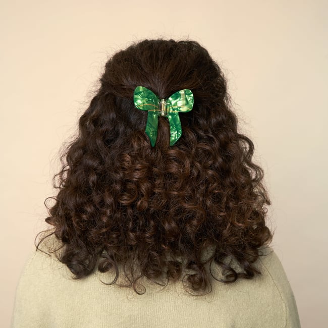 Pince à cheveux NŒUD VERT vert <span itemprop=