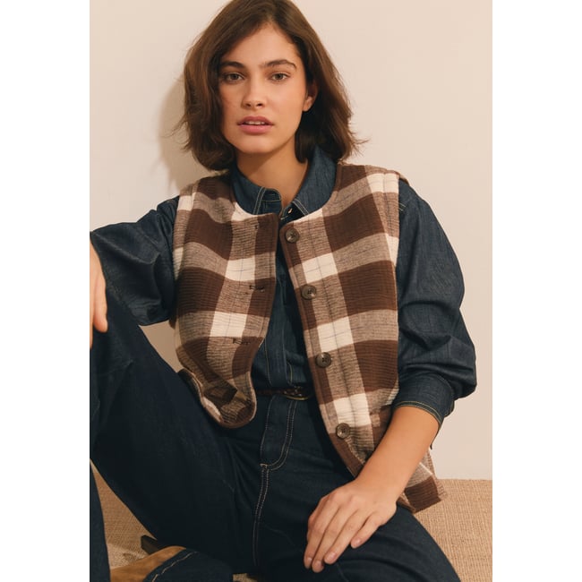 ETAM VESTE JEANNY CRX - GILET marron <span itemprop=