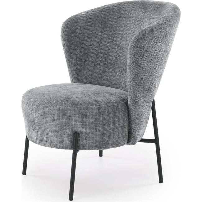 Fauteuil de salon en chenille collection CEZAR Couleur gris cremona <span itemprop=