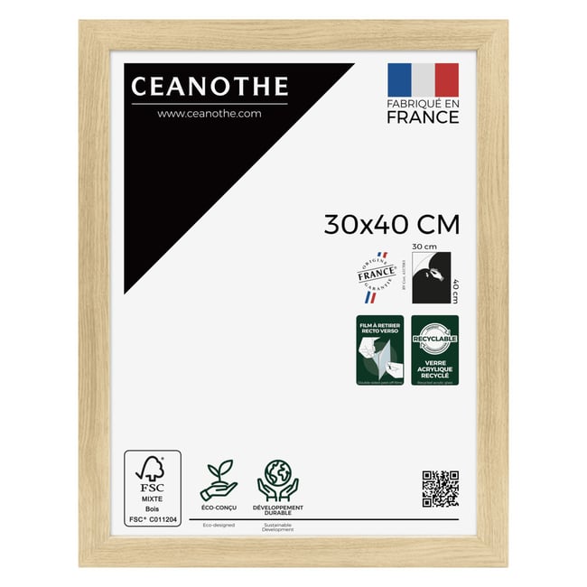 Cadre Photo Design En Bois Reconstitué Fsc ETERNEL Couleur brut <span itemprop=