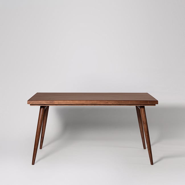 Metz Acacia Wood Dining Table, dark acacia wood, SWOON