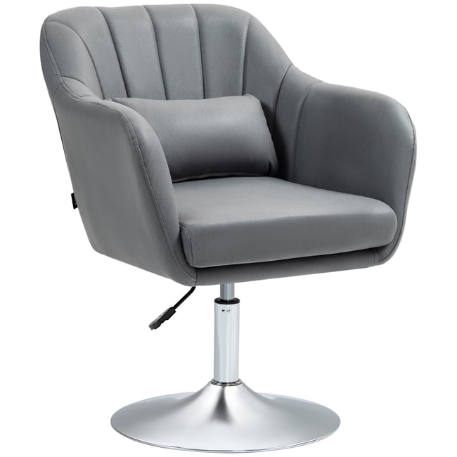 Accent Chair Tissu microfibre (100% Couleur gris foncé <span itemprop=