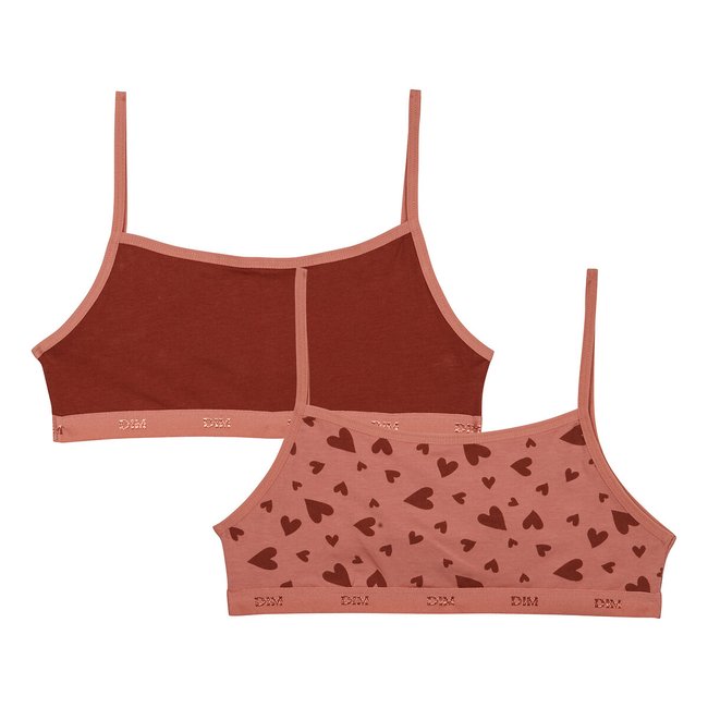 Confezione da 2 brassiere imprimé rouge/rose DIM