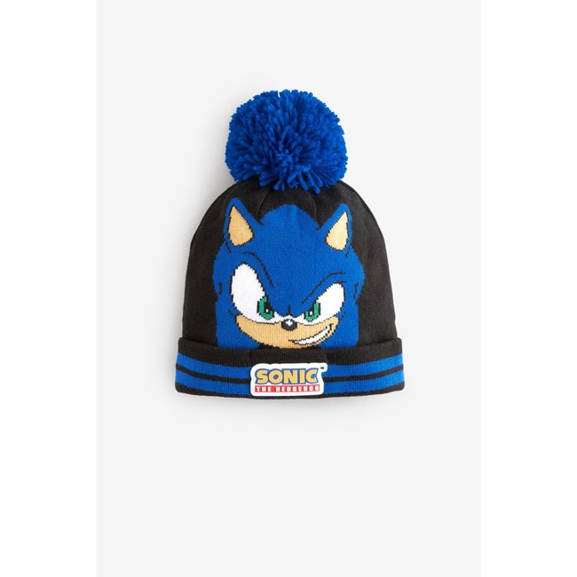 Bonnet à pompon sonic sonique <span itemprop=