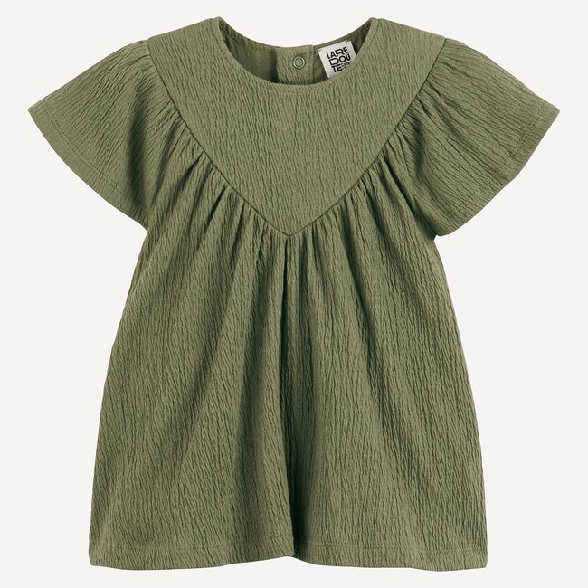 Butterfly Blouse with Short Sleeves, khaki, LA REDOUTE COLLECTIONS