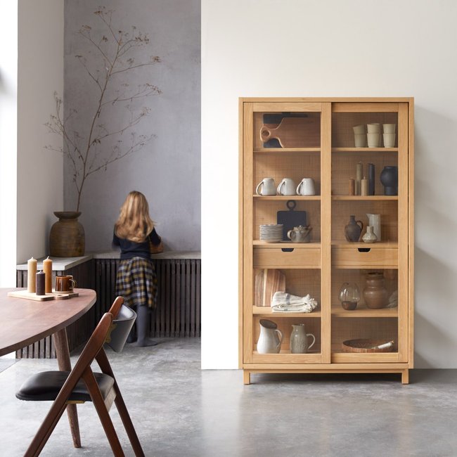 Armoire de rangement en chêne massif ADEL Couleur naturel <span itemprop=