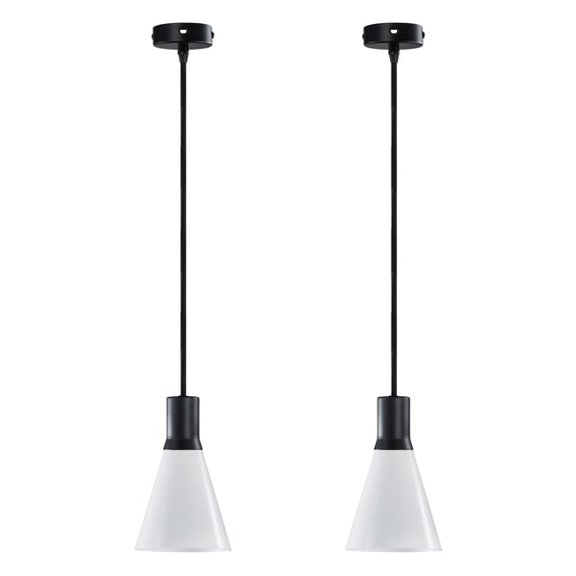 Suspension en verre et métal GENT 2 pièces Couleur noir <span itemprop=