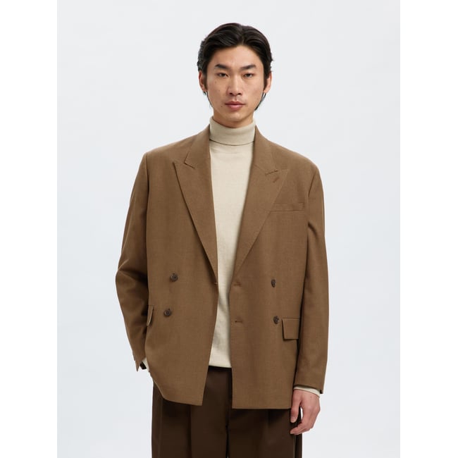 Blazer À Double Boutonnage cognac <span itemprop=