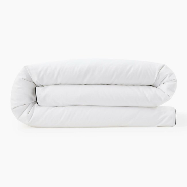 Housse de couette, satin de coton bio blanc <span itemprop=