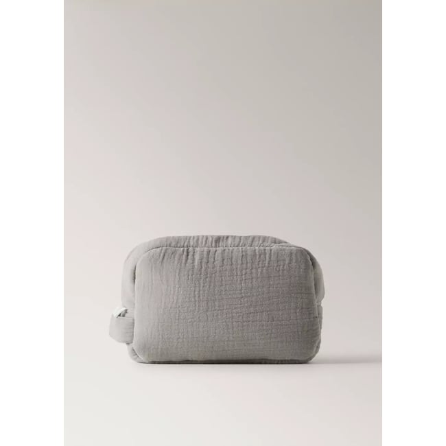 Trousse de toilette enfant en gaze de coton marron moyen <span itemprop=