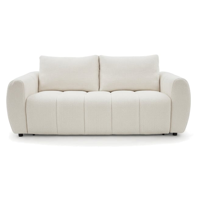 Canapé droit convertible 3 places en tissu lisse, FUJI - BOBOCHIC