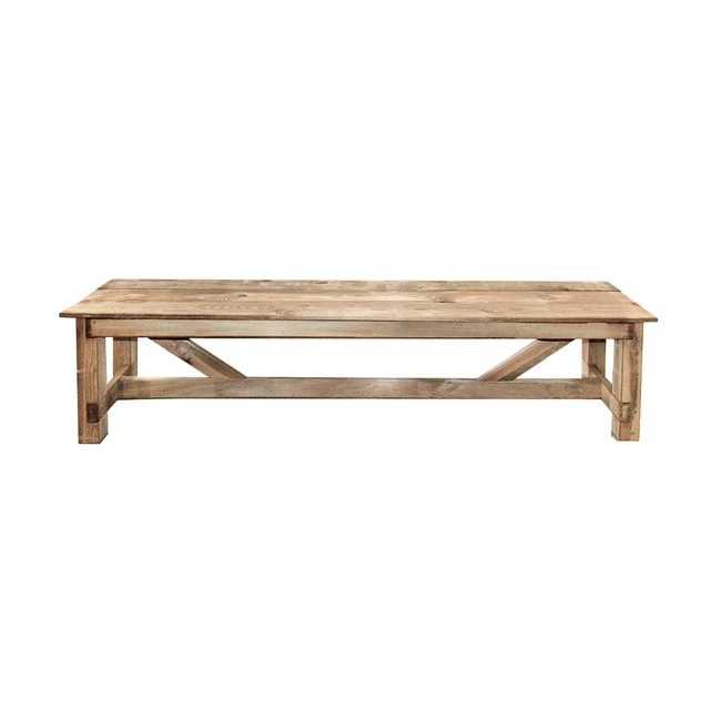 Banc de jardin 4 places en bois Normand marron <span itemprop=