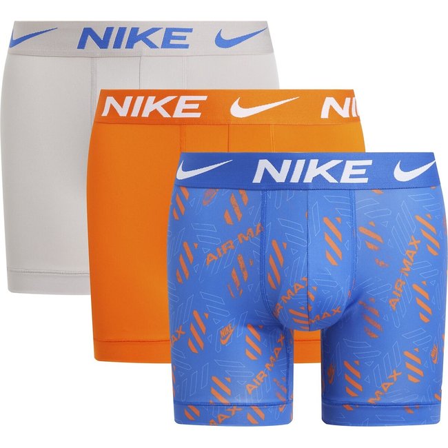 Lote de 3 boxers compridos Essential Micro Sport azul + cinzento + laranja <span itemprop=