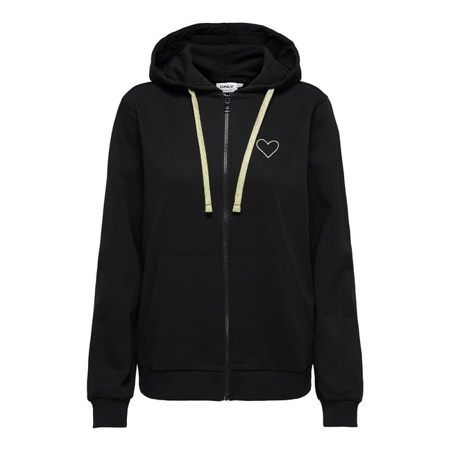 Sweat zippé à capuche noir <span itemprop=