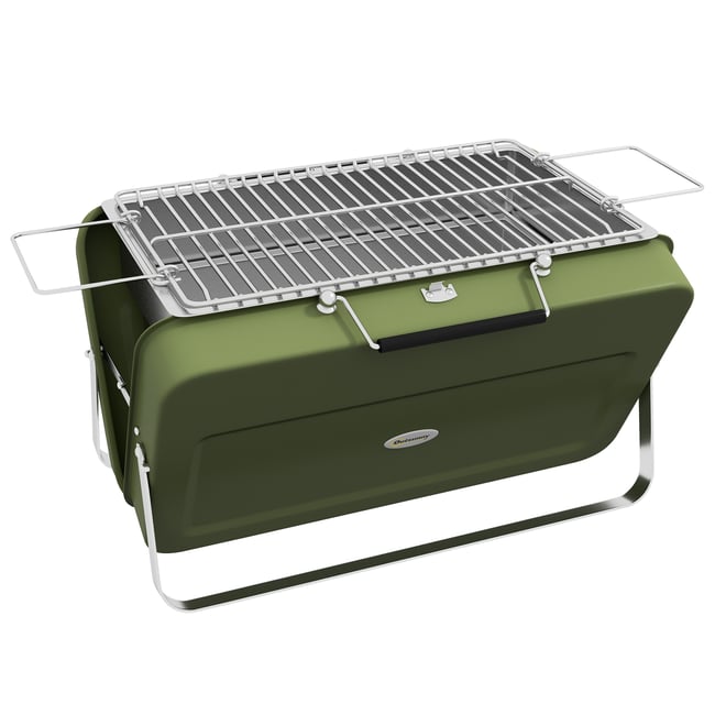 Barbecue au charbon de bois Acier Vert vert <span itemprop=