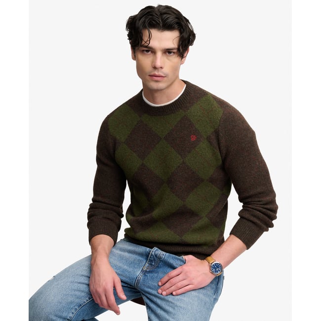 Pull Argyle coupe décontractée - SUPERDRY