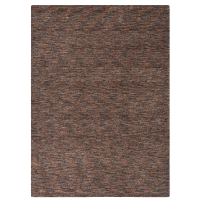 Tapis gabbeh Nebraska tissé main, laine, uni Couleur marron <span itemprop=