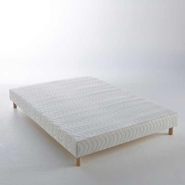 Sommier 15lattes souples traité non feu avec pieds Couleur blanc <span itemprop=