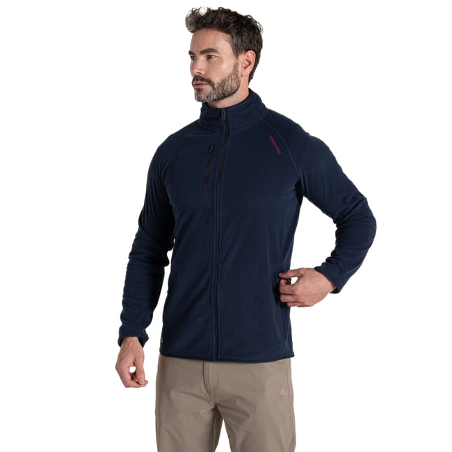 Veste polaire cintrée de golf BROMSGROVE bleu marine <span itemprop=