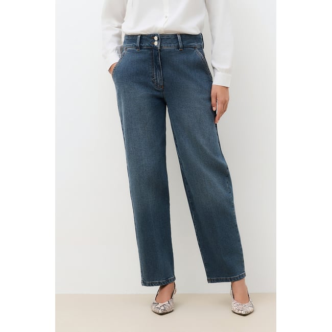 Pantalon mom taille haute PEDDY denim stone <span itemprop=