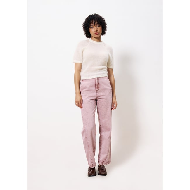 Jean  en coton ALITA bordeaux <span itemprop=