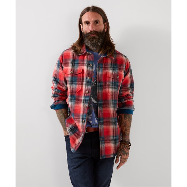 Chemise à Carreaux Gaufrée Wayfarer rouge <span itemprop=