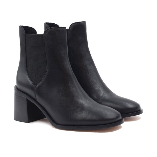 Bottines Chelsea talon cuir lisse - JULES & JENN