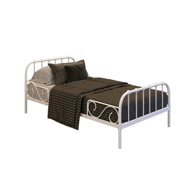 Lit métal AURELIA Couleur blanc <span itemprop=