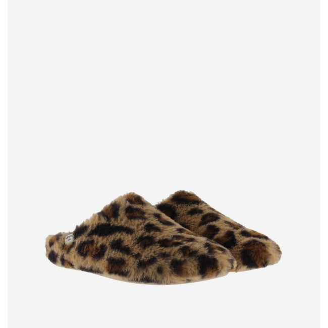 Chaussons fourrés NORTE ANIMAL PRINT léopard <span itemprop=