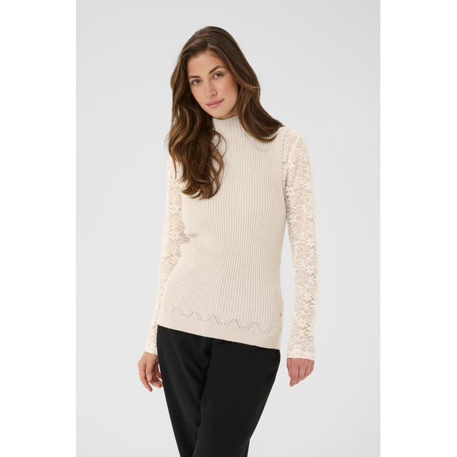 Blouse sans manches beige oat melange <span itemprop=